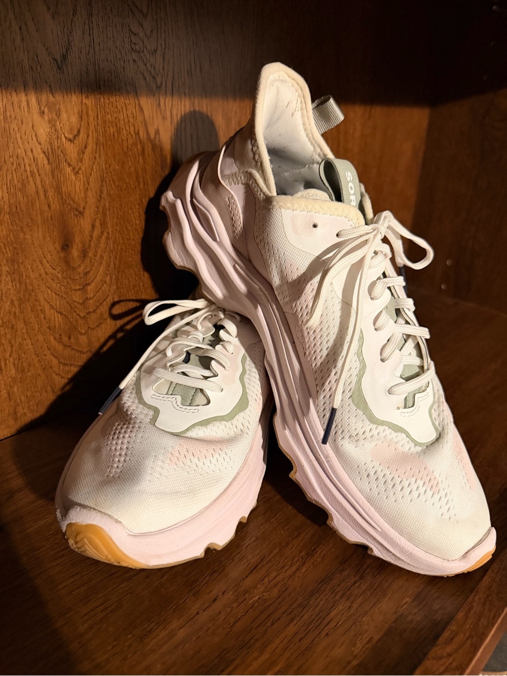 SOREL Light Pink and White Women's Athletic Sneakers